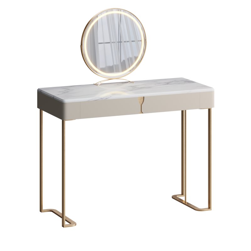 Ensemble de coiffeuse 39,37 bois massif minimaliste - Image 3