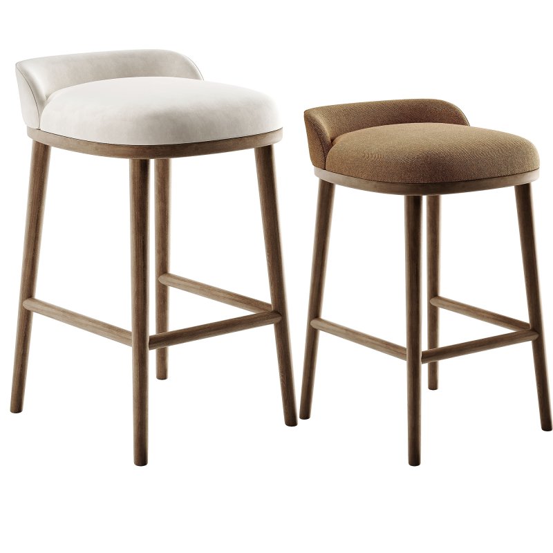 CAINE barstool Dark Brown Loom Beige - Image 5