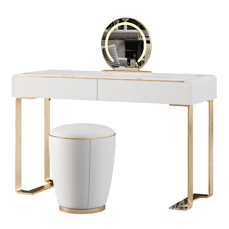 Beige and Gold solid wood Vanity set - Image 6