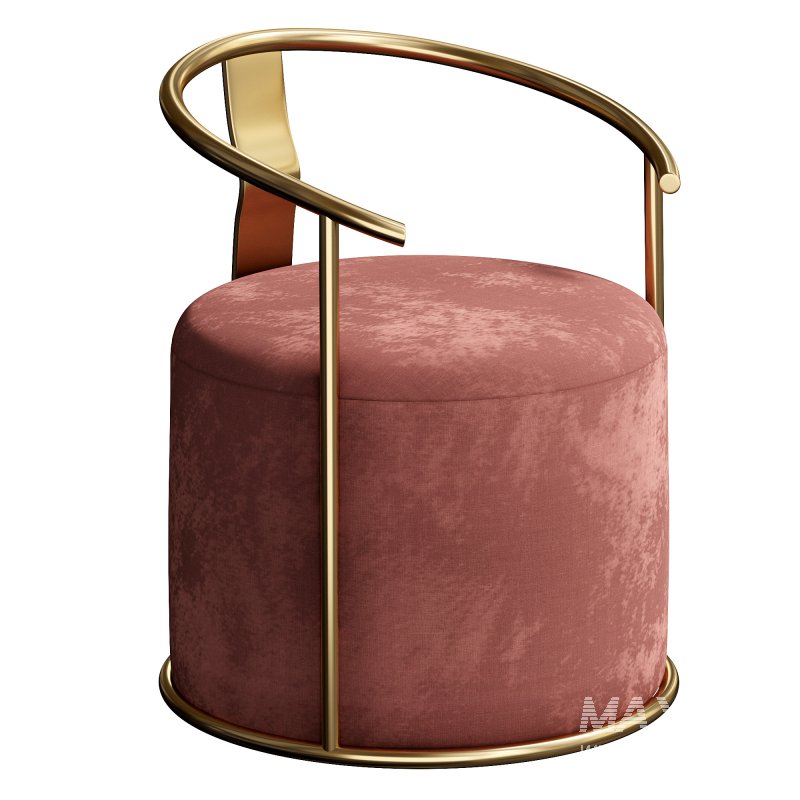 Modern Round Accent Chair in Gold - Image 1