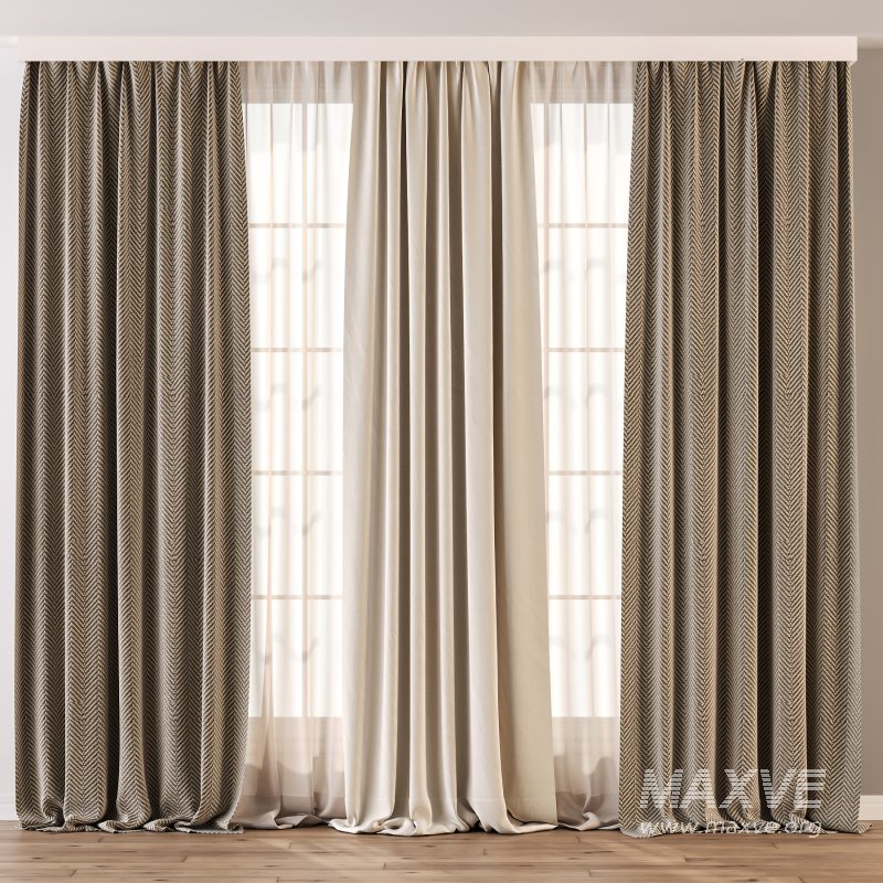 Herringbone and Sheer Curtain Set 71 - Image 4