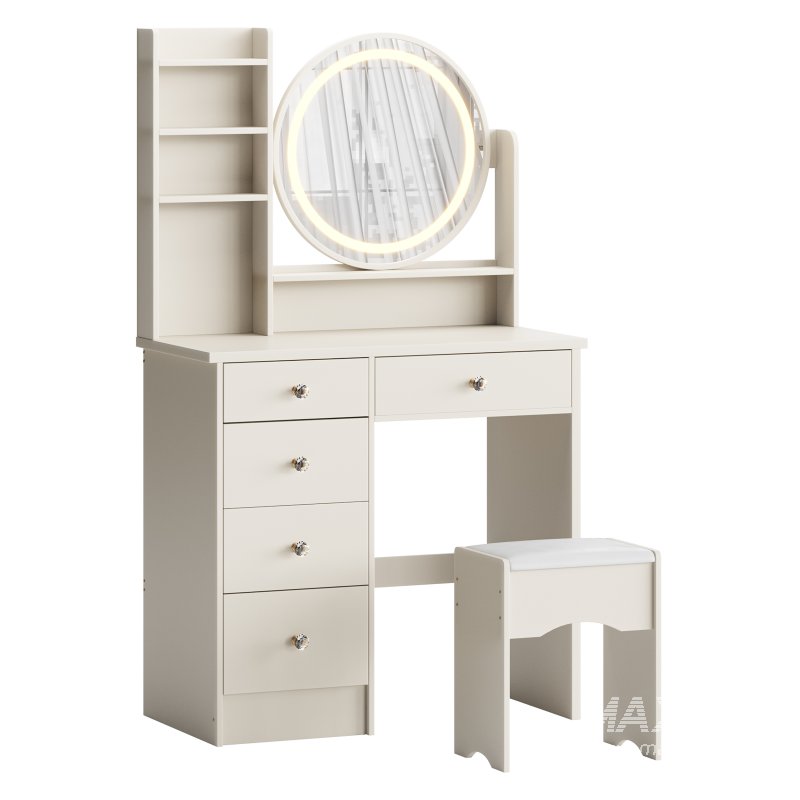 Ensemble coiffeuse avec tabouret et miroir Willodine - Image 2