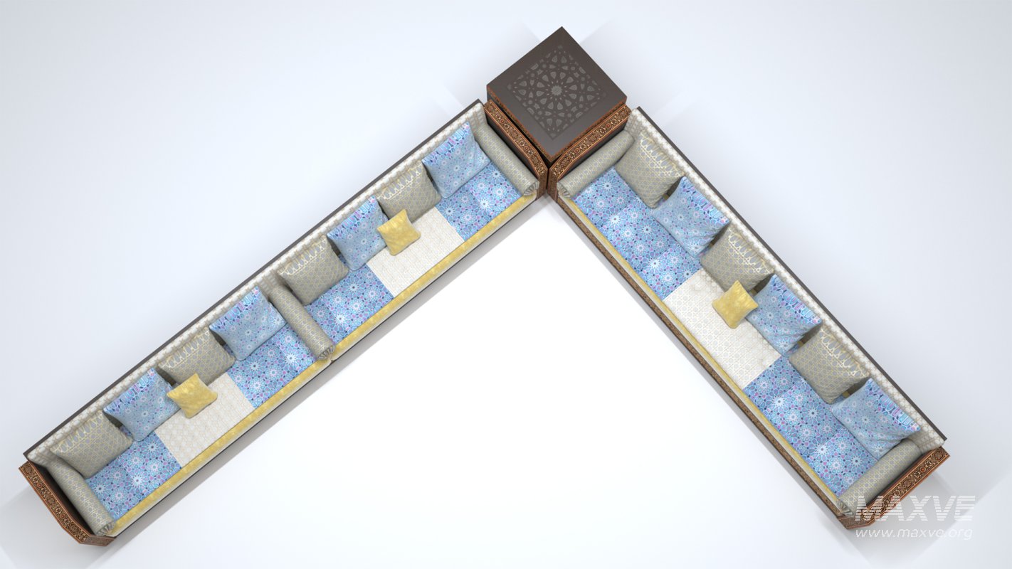 Moroccan sofa 3D model - Image 4