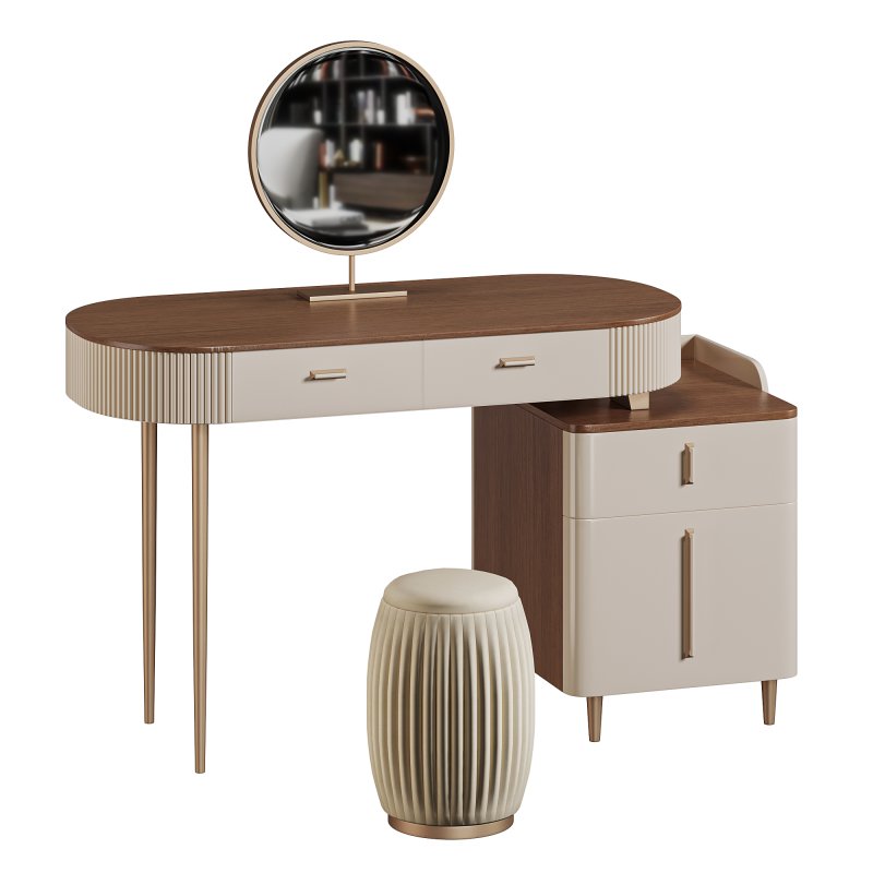 Meja Rias Mewah Artic Cermin Led Warna Duco - Image 3