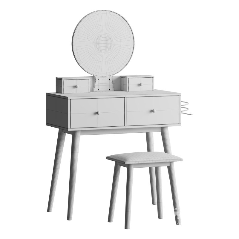 Ensemble coiffeuse avec tabouret et miroir Kyla - Image 14