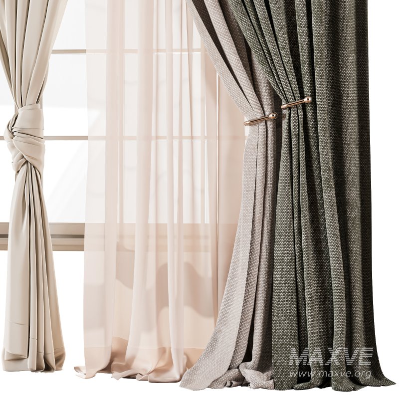Luxurious Dual Layer Drapes with Shee Curtain 70 - Image 2