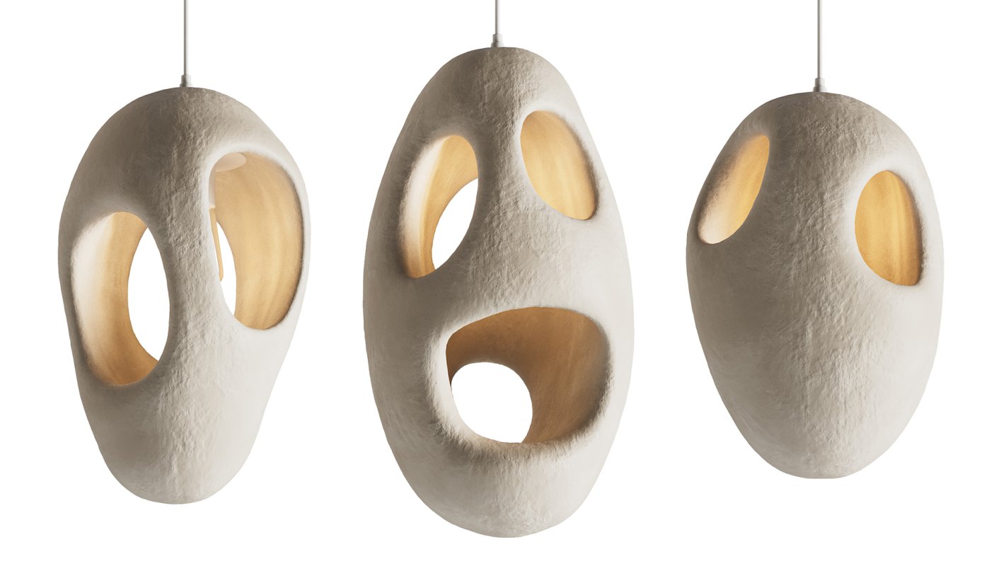 Sculptural Japandi Pendant light - Image 2