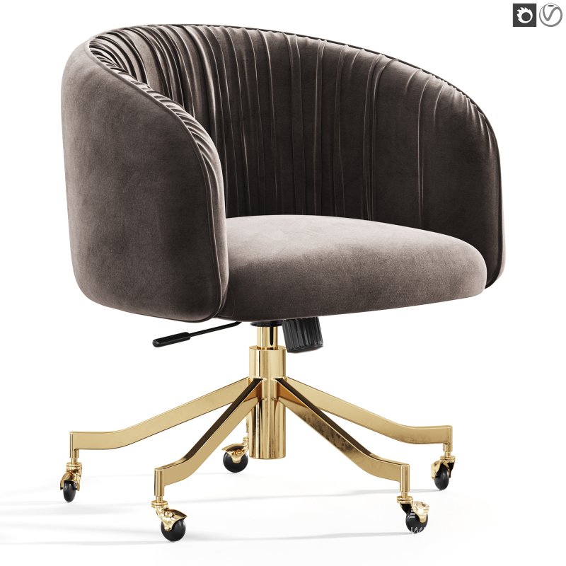 Saroy Ivory Upholstered Office Chair - Image 3