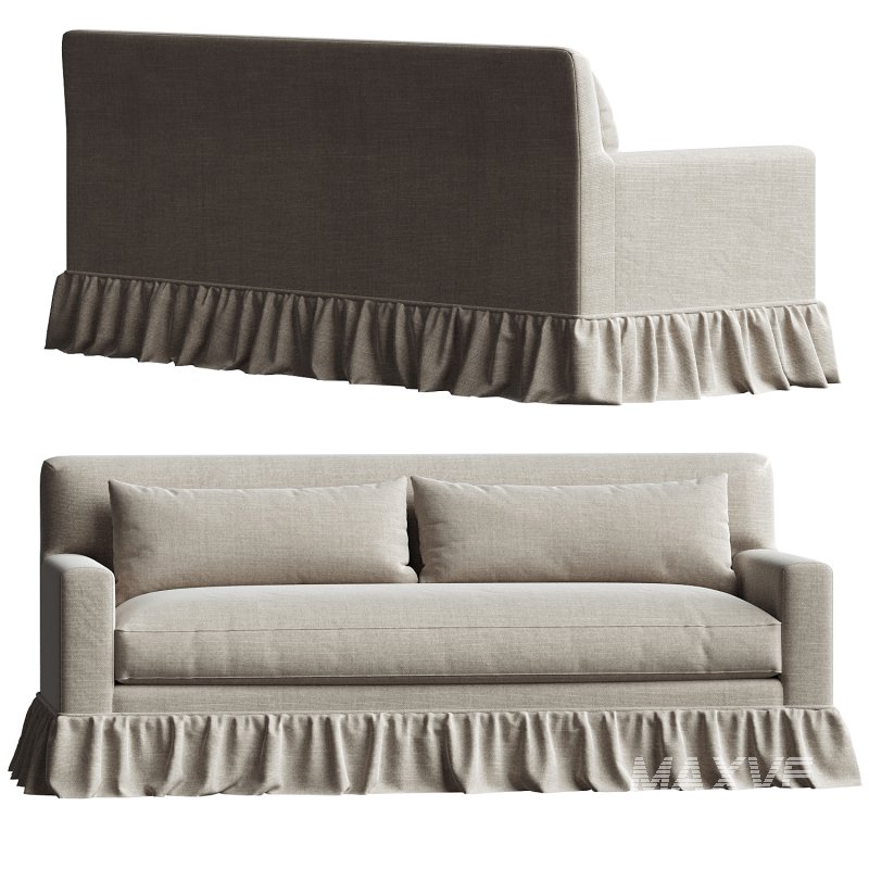 Shabby Chic Dust Ruffle Sofa - Image 2