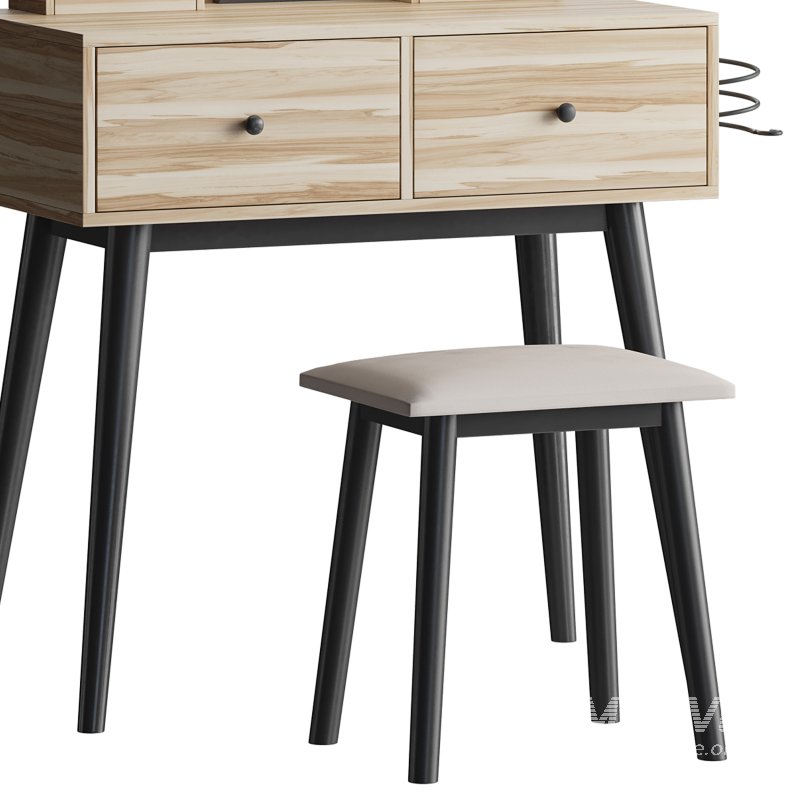 Ensemble coiffeuse avec tabouret et miroir Kyla - Image 11