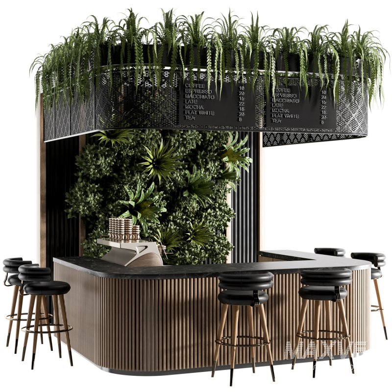 Coffee Bar with Plants-set13 - Image 3