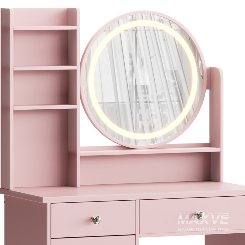 Ensemble coiffeuse avec tabouret et miroir Willodine - Image 5