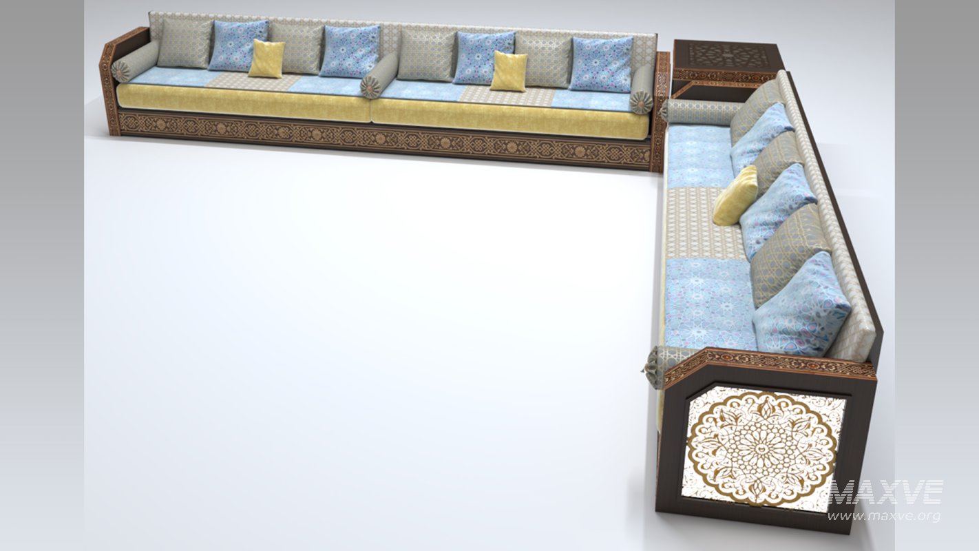 Moroccan sofa 3D model - Image 7