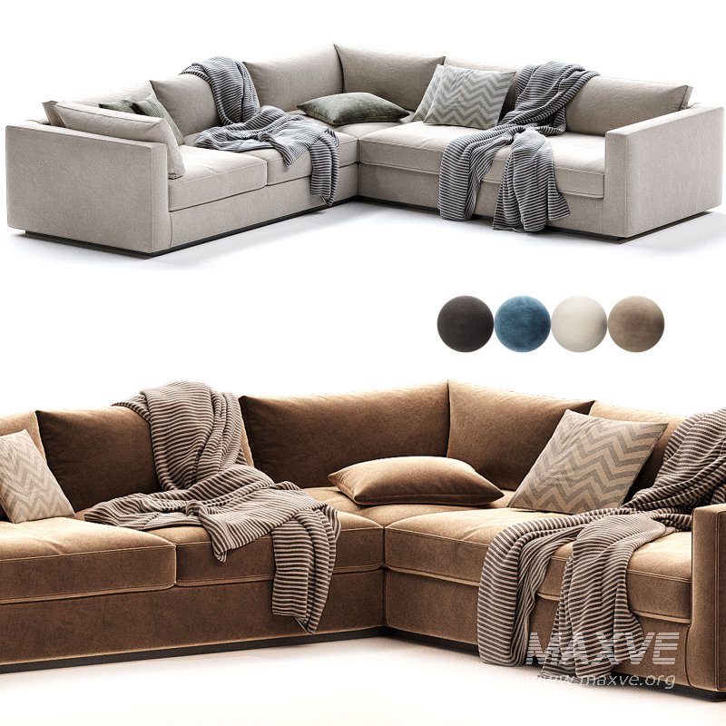 Oceanside Deep 2 Piece Left Arm Bumper Sectional Sofa - Image 6