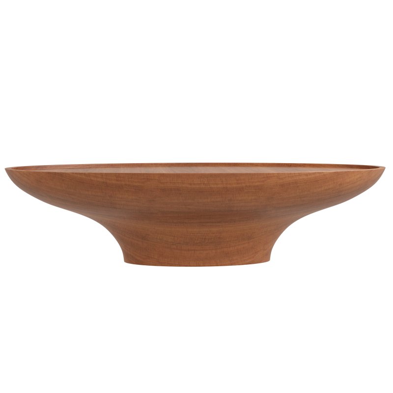 Oval Light Brown Oak Wood Coffee Table - Image 2
