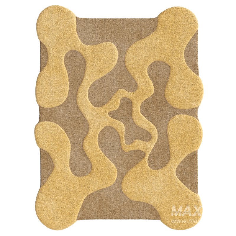 Beige & Yellow Small Oops Rug - Image 4