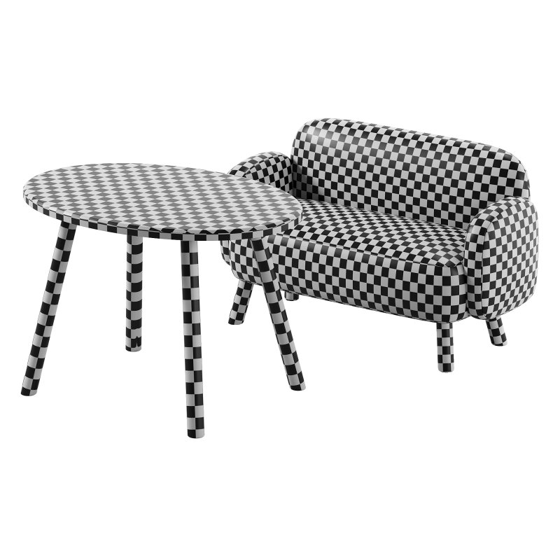 Childrens white sofa and Oval table - Image 3