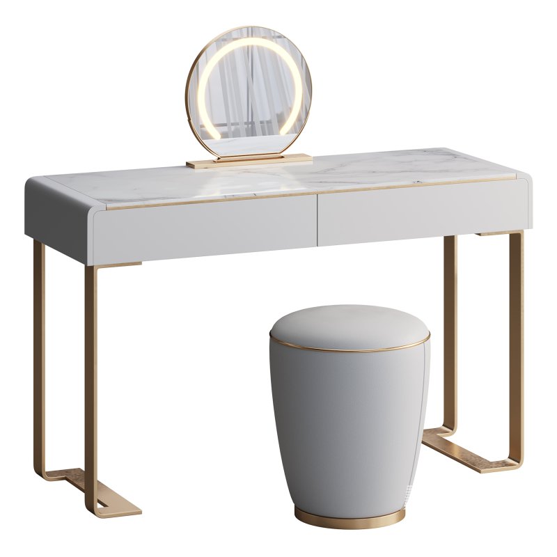 Beige and Gold solid wood Vanity set - Image 3