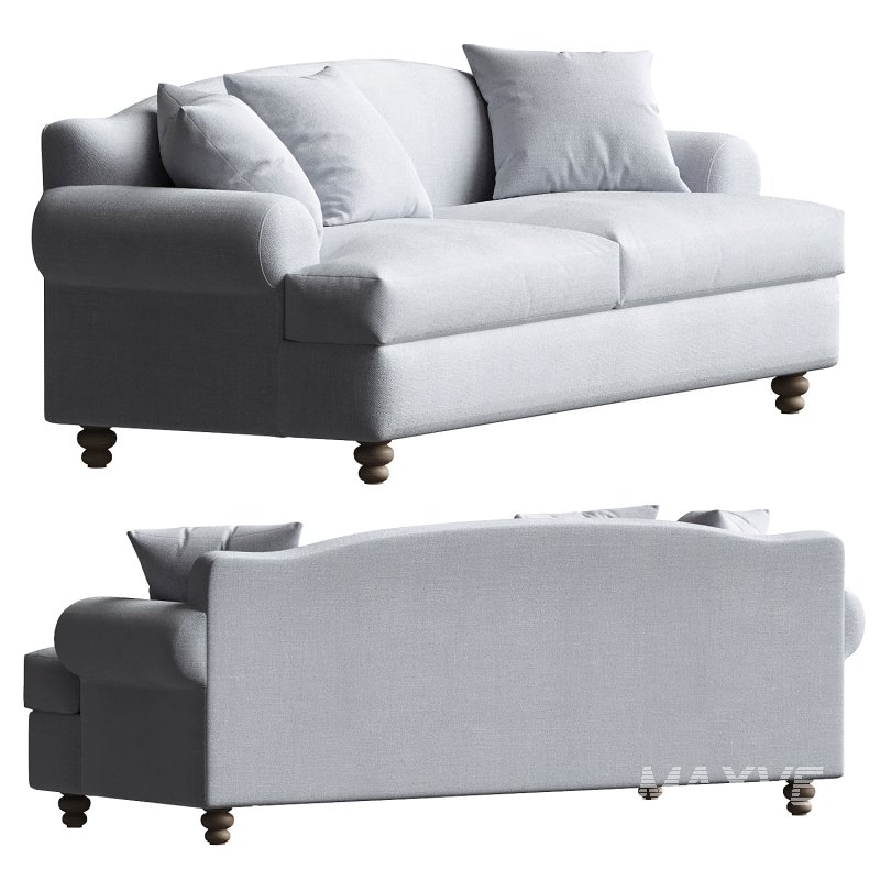 Late 20th Century European Linen Sofa - Image 3