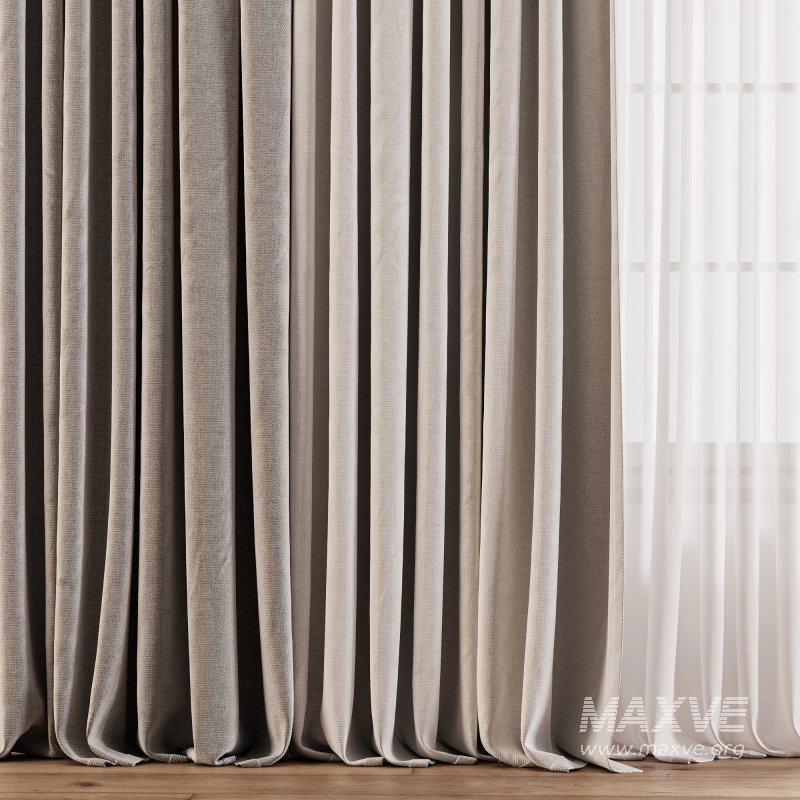 Curtain set with sheer and pleated drapes 67 - Image 3