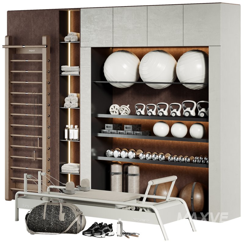 A Rack with gym equipment 01 - Image 1