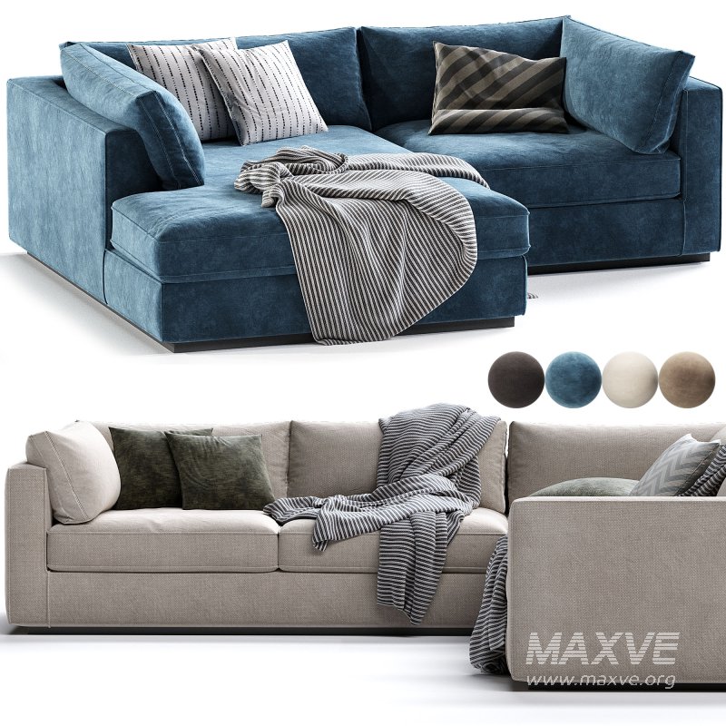 Oceanside Deep 2 Piece Left Arm Bumper Sectional Sofa - Image 3