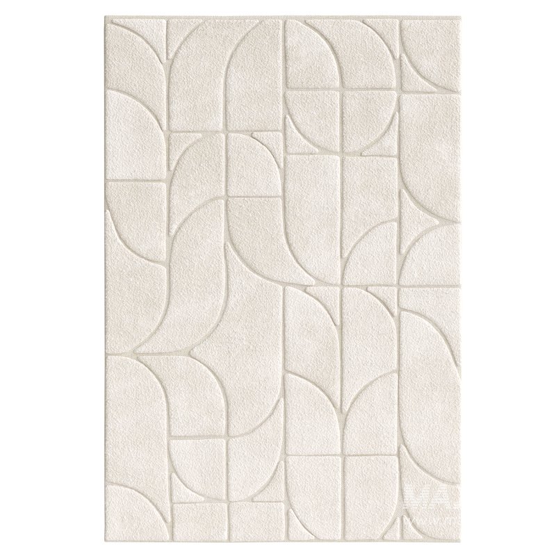 Mikaela Cream Beige Abstract Cotton Washable Rug - Image 2