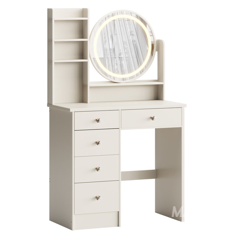 Ensemble coiffeuse avec tabouret et miroir Willodine - Image 3