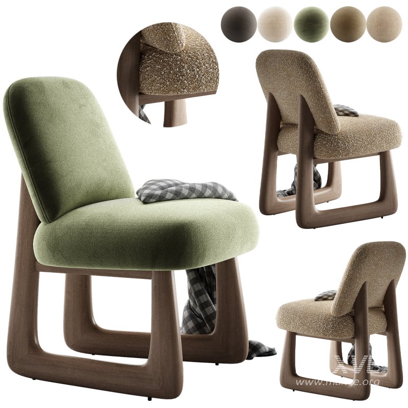 Pula Warm White Boucle Dining Chair - Image 3