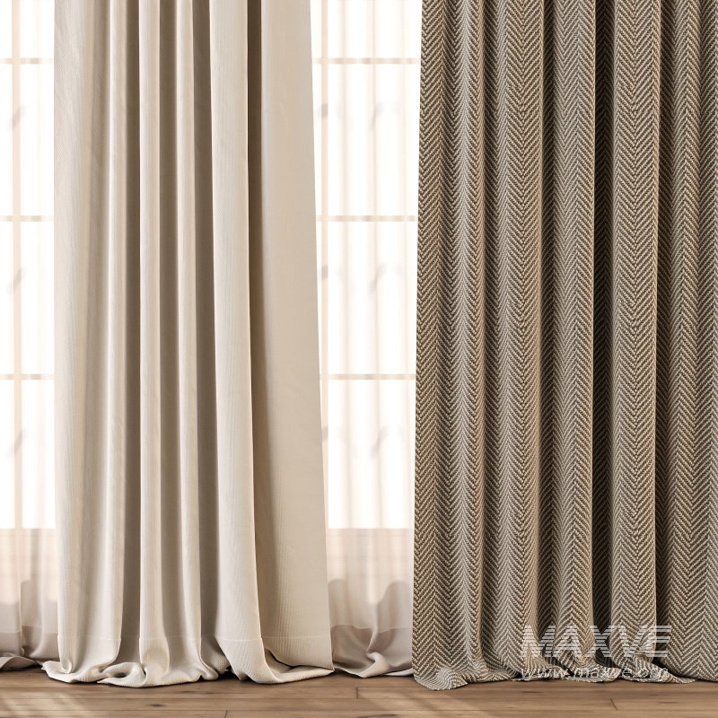 Herringbone and Sheer Curtain Set 71 - Image 5