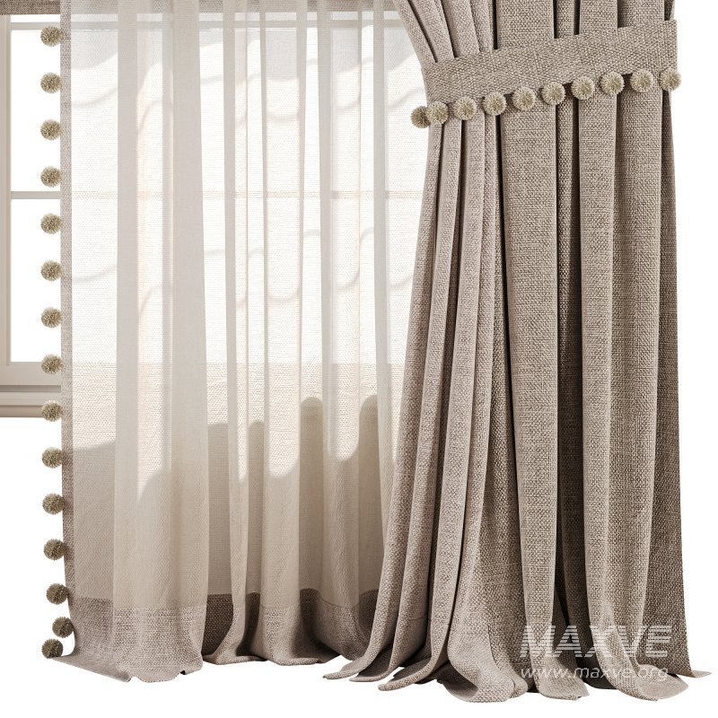 Curtain Set With Linen And Sheer Layer 68 - Image 5