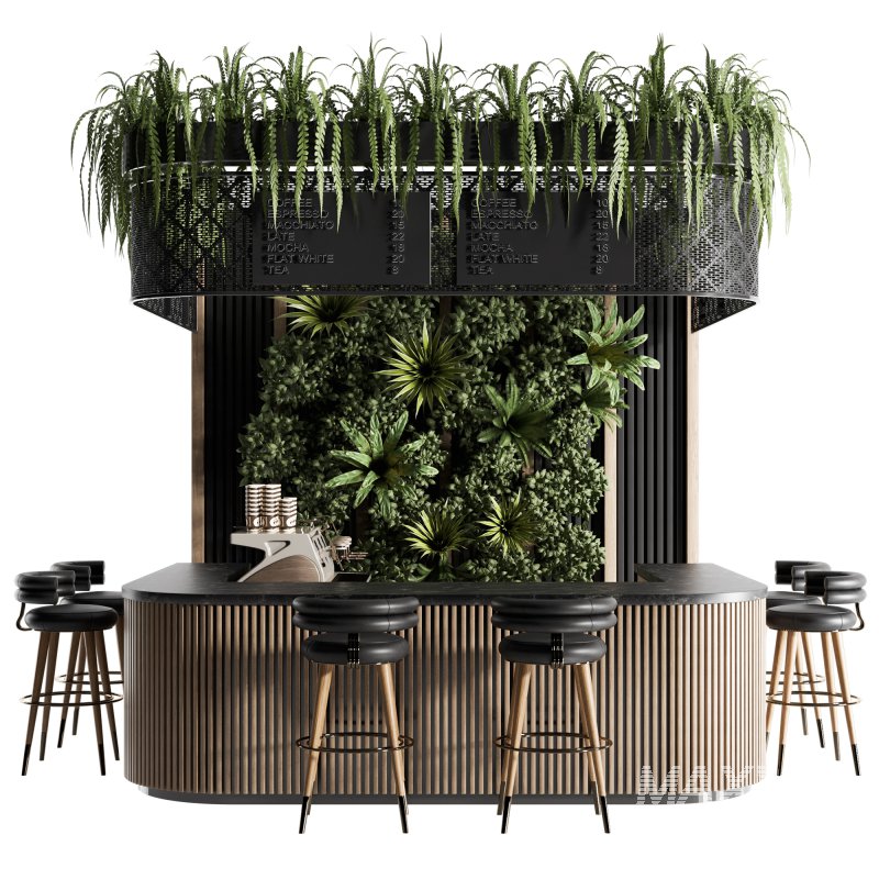 Coffee Bar with Plants-set13 - Image 4