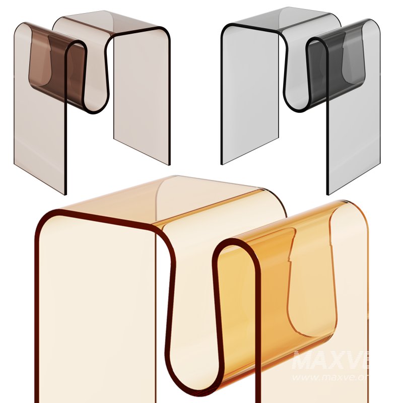 Acrylic Curvy Side Table Coffee Table - Image 5