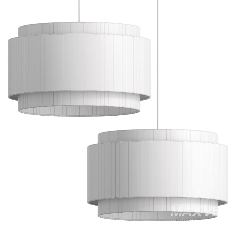 Avery Natural Linen Double Drum Pendant Light - Image 5