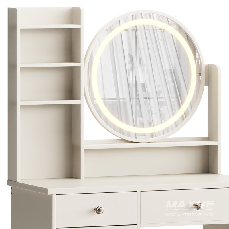 Ensemble coiffeuse avec tabouret et miroir Willodine - Image 8