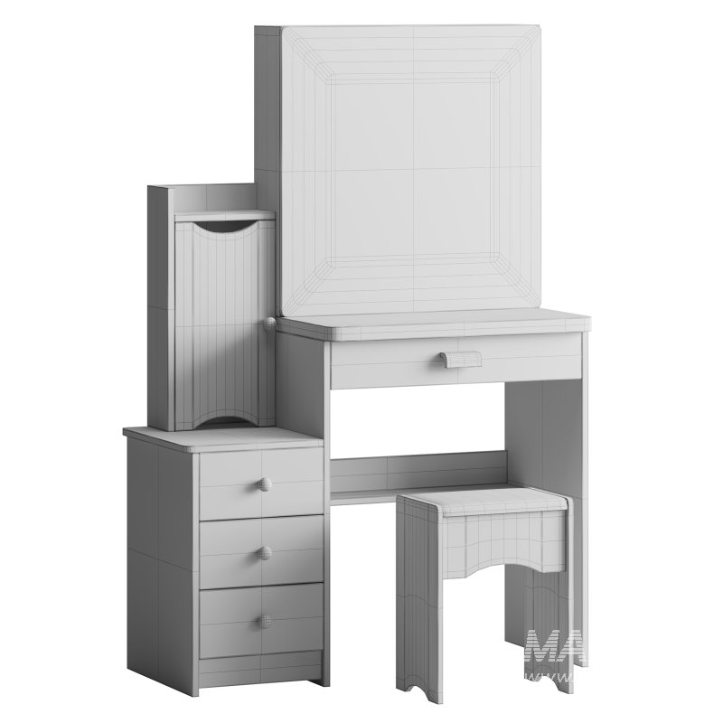 Ensemble coiffeuse et tabouret Vinush - Image 13