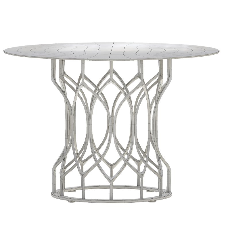CHAMPAGNE BASE GLASS TOP ROUND DINING TABLE - Image 2