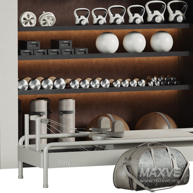 A Rack with gym equipment 01 - Image 4