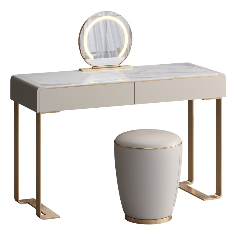 Beige and Gold solid wood Vanity set - Image 13