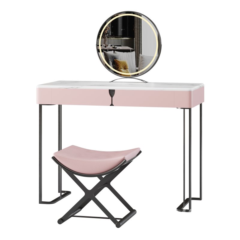 Ensemble de coiffeuse 39,37 bois massif minimaliste - Image 8