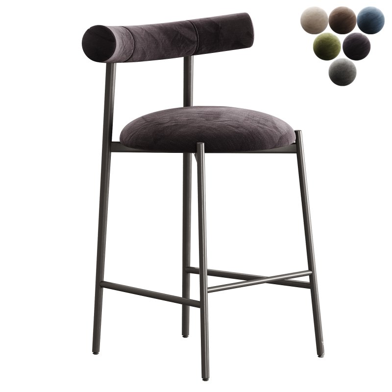 Chairs More Pampa SG 65 Low Green & Black Stool by Studio Pastina - Image 6