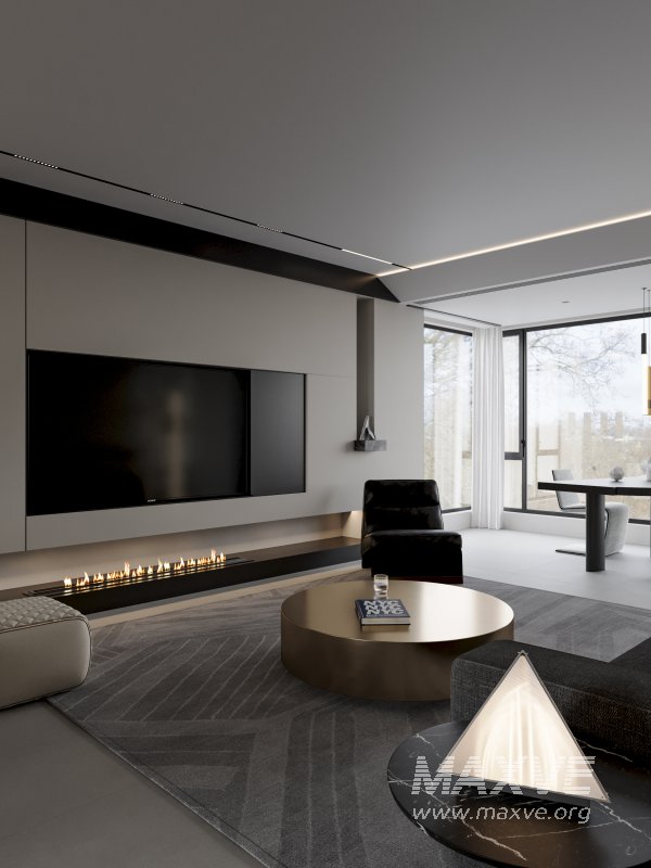 Modern living and dining room kitchen - Image 6