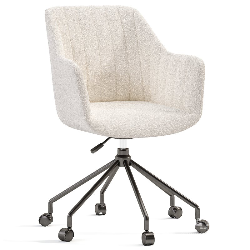 Office Chair Made Of Boucle Fabric Matie - Image 5