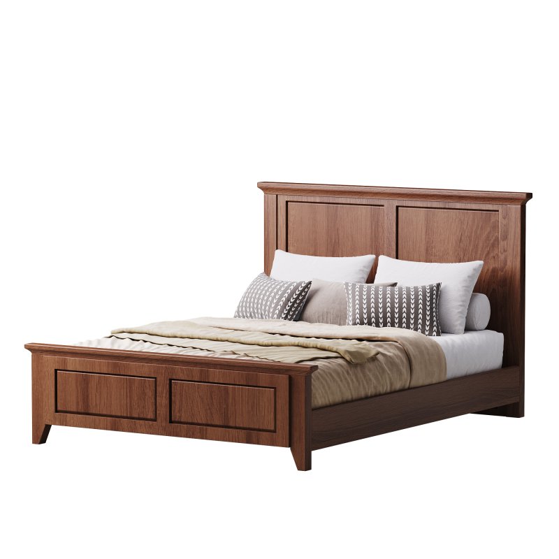 Solid Wood Panel Bed - Image 9