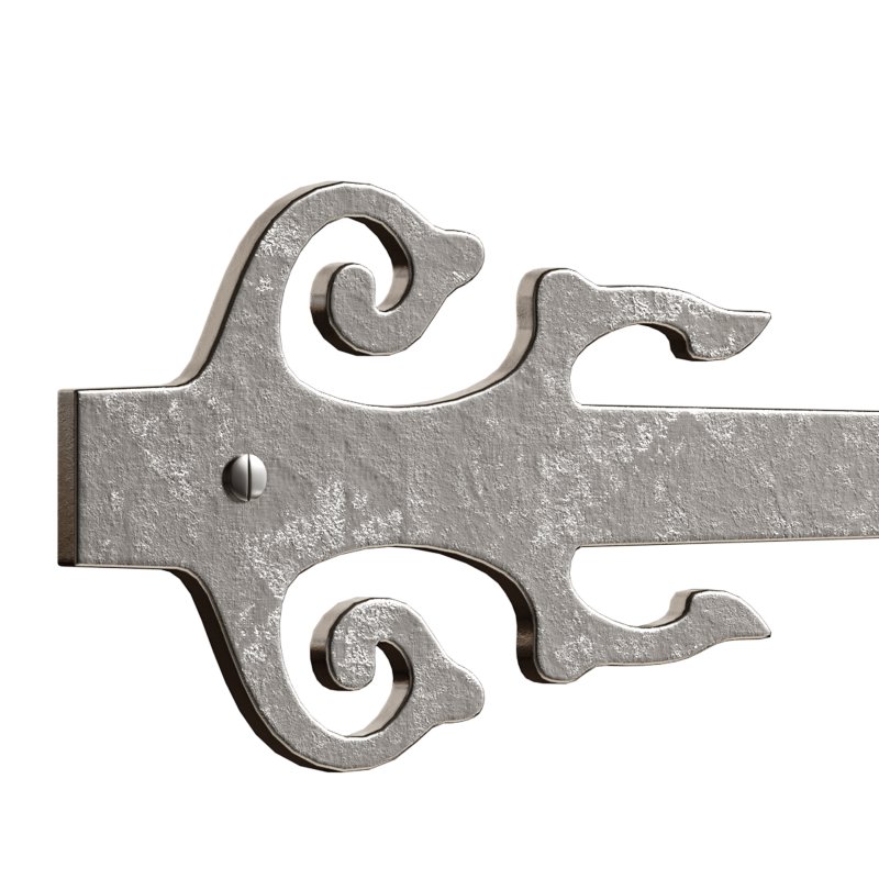 Black Wrought Iron Garage Door Decorative Hardware Poseidon Trident Design 12 in Rust Resistant Dummy Strap Hinge with Mounting Hardware - Image 14