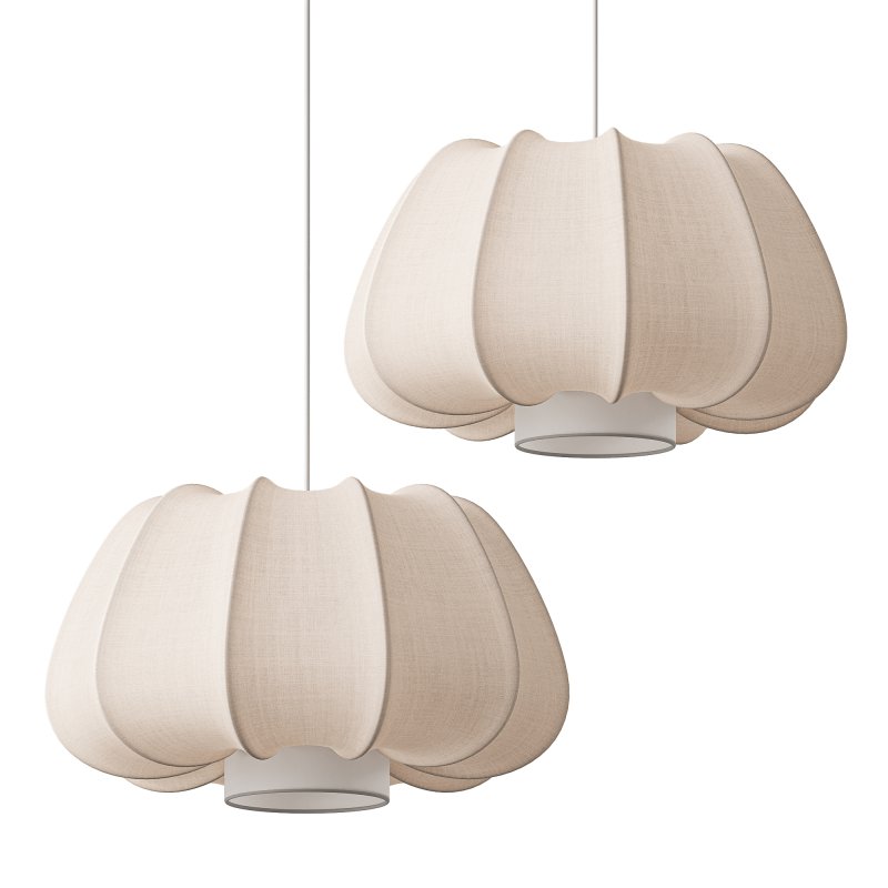 Traditional Japanese Fabric Pendant Light - Image 5