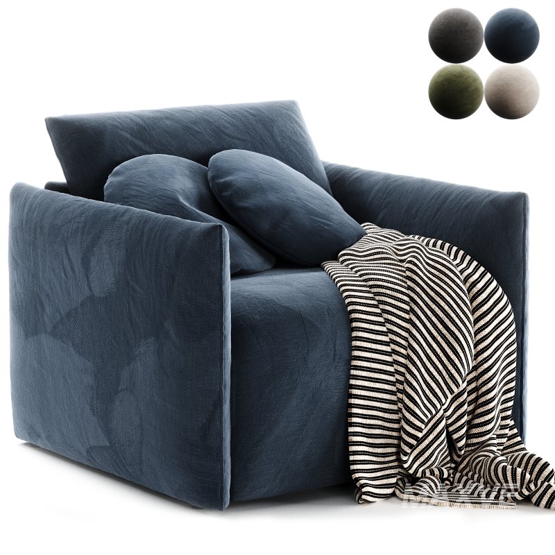 Montina Facto Blue Armchair Bed - Image 1