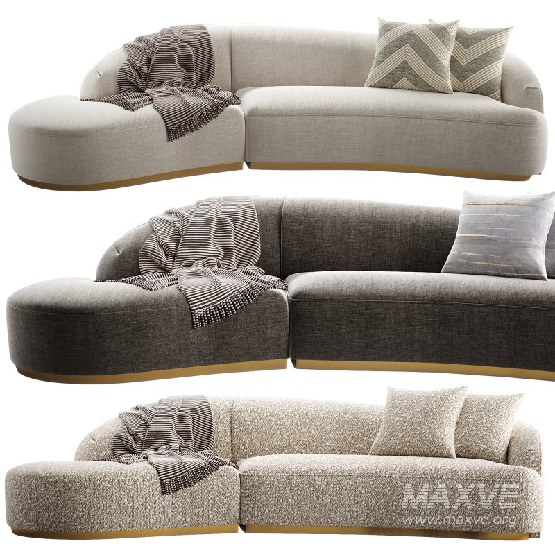 Reya Curved Sectional Sofa Lounge - Image 5
