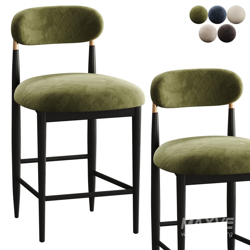4 Piece Boucle Upholstered Counter Stool - Image 5