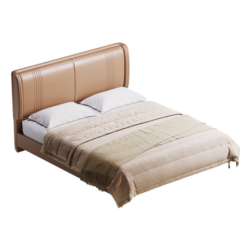 Contemporary White Pine Wooden Standard Bed - Image 5